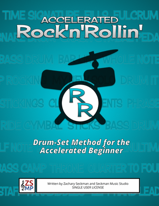 Book cover for Accelerated Rock'n'Rollin' Drumset Method Book