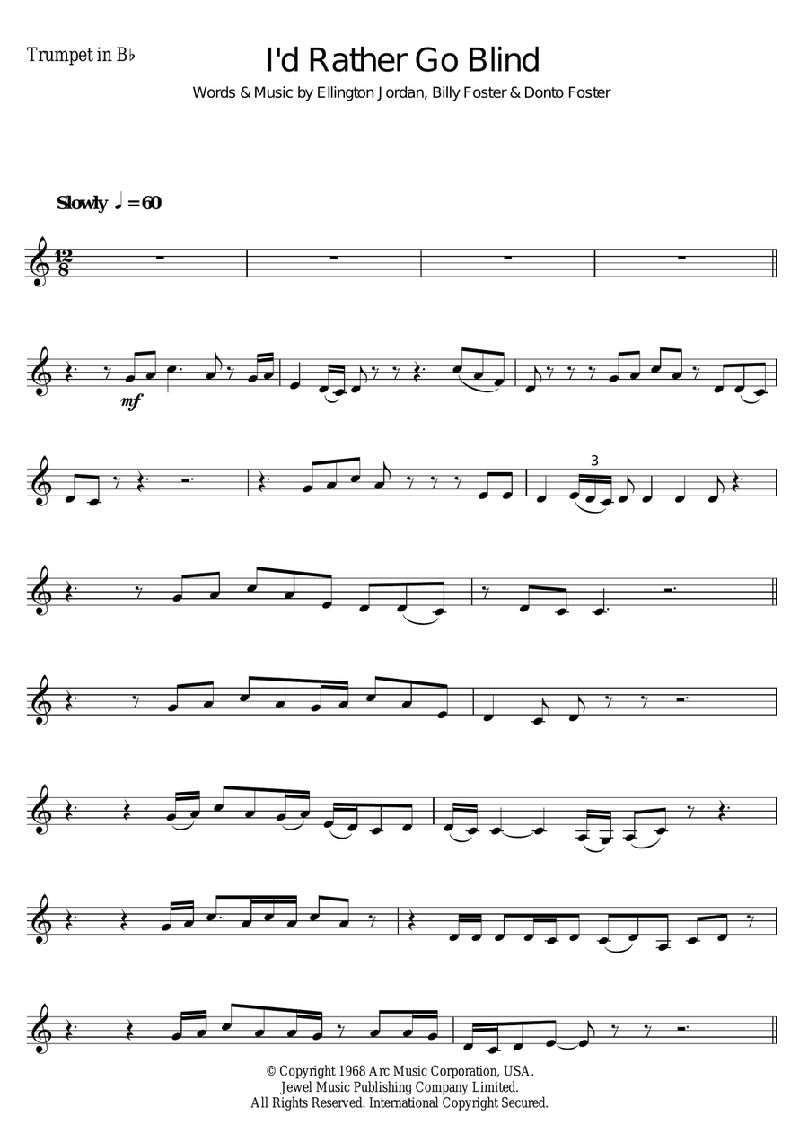I'd Rather Go Blind I'd Rather Go Blind Trumpet Solo scores gallery preview page 1