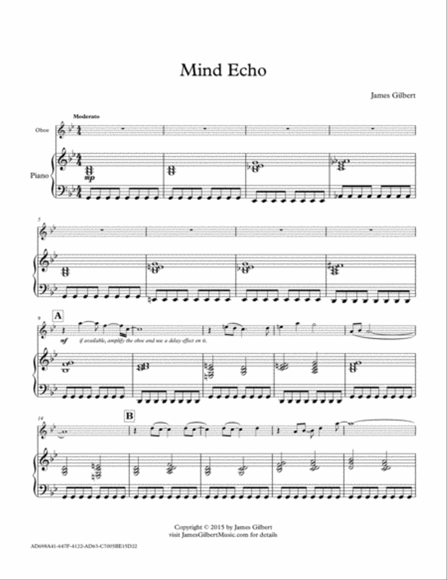 Mind Echo Mind Echo Piano scores gallery preview page 1