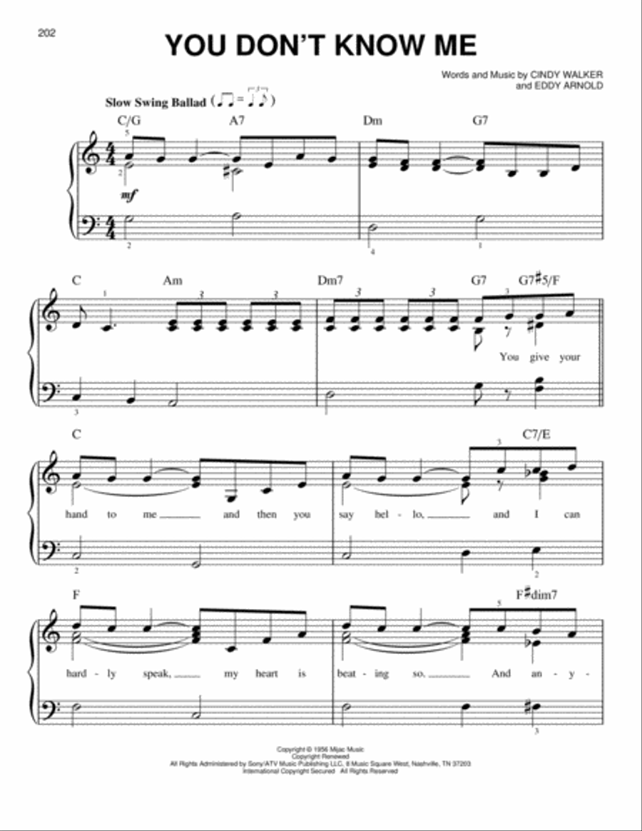 You Don't Know Me You Don't Know Me Easy Piano scores gallery preview page 1