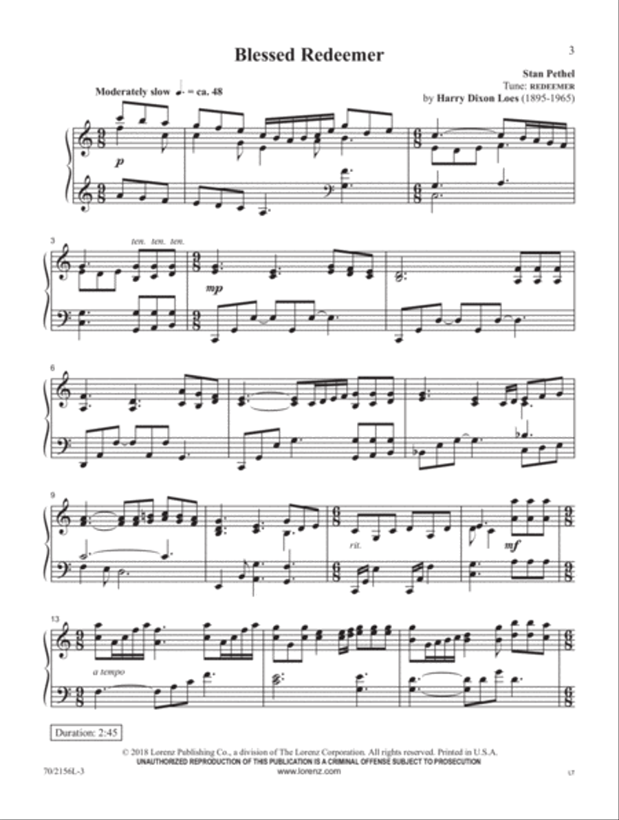 Blessed Redeemer Piano Solo scores gallery preview page 3