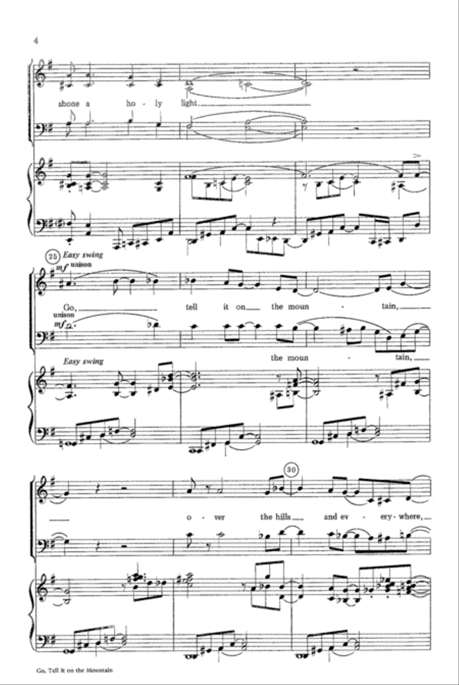 Go, Tell It on the Mountain Go, Tell It on the Mountain 4-Part scores gallery preview page 4