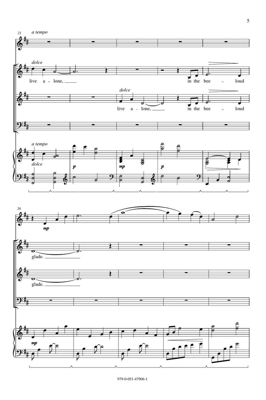 The Lake Isle Of Innisfree 3-Part scores gallery preview page 3