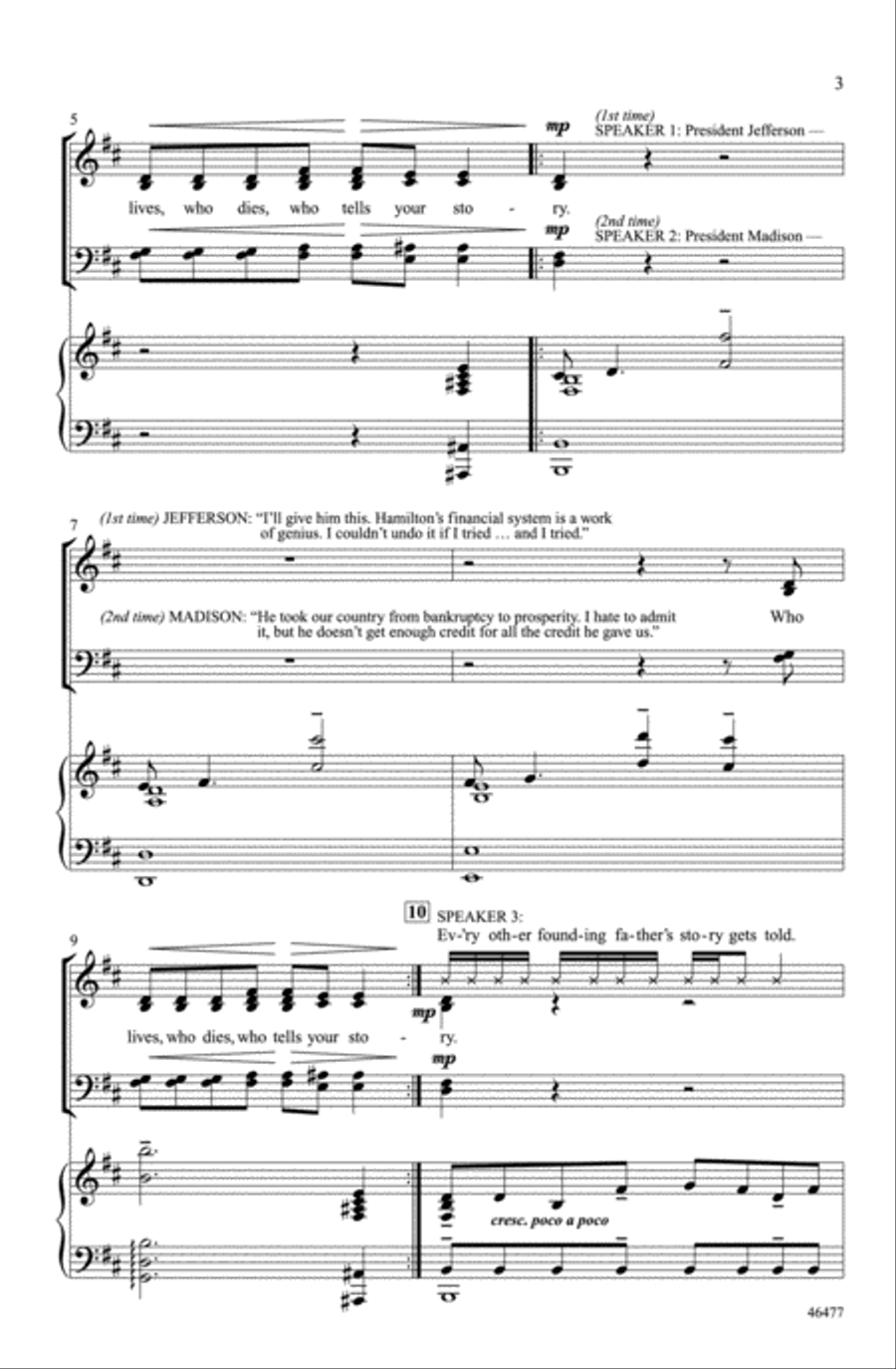 Who Lives, Who Dies, Who Tells Your Story Choir scores gallery preview page 2