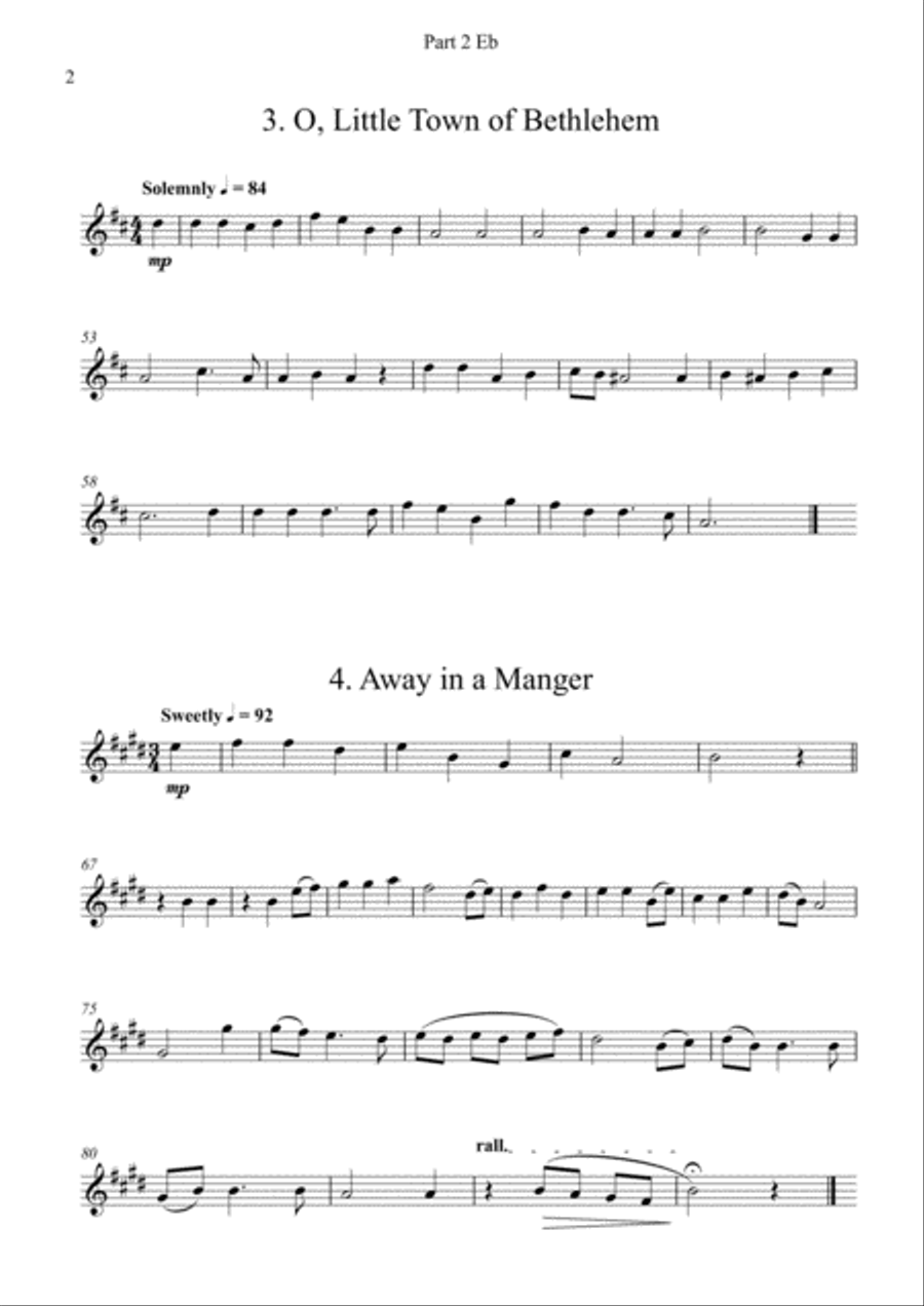 Carols for Four (or more) - Fifteen Carols with Flexible Instrumentation - Part 2 - Eb Treble Clef Concert Band scores gallery preview page 6