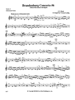 Book cover for Brandenburg Concerto No. 6, 3rd Movement (Abridged): 2nd Violin
