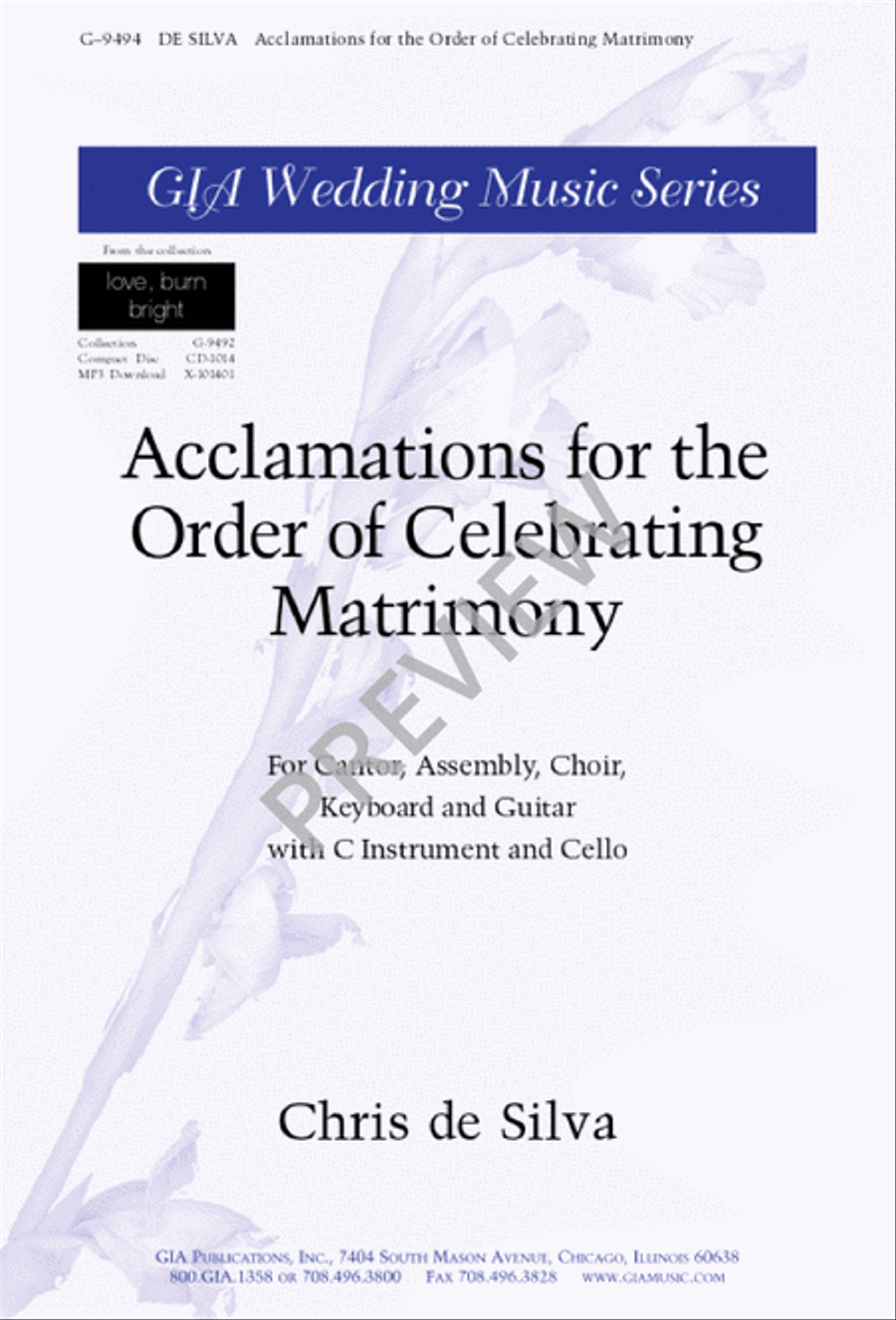 Acclamations for the Order of Celebrating Matrimony 2-Part scores gallery preview page 13