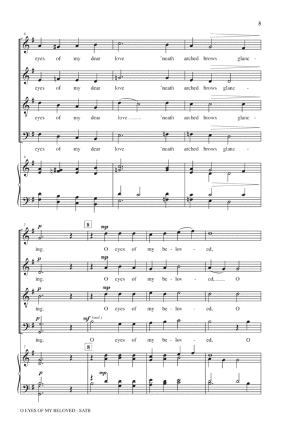 O Eyes Of My Beloved 4-Part scores gallery preview page 2