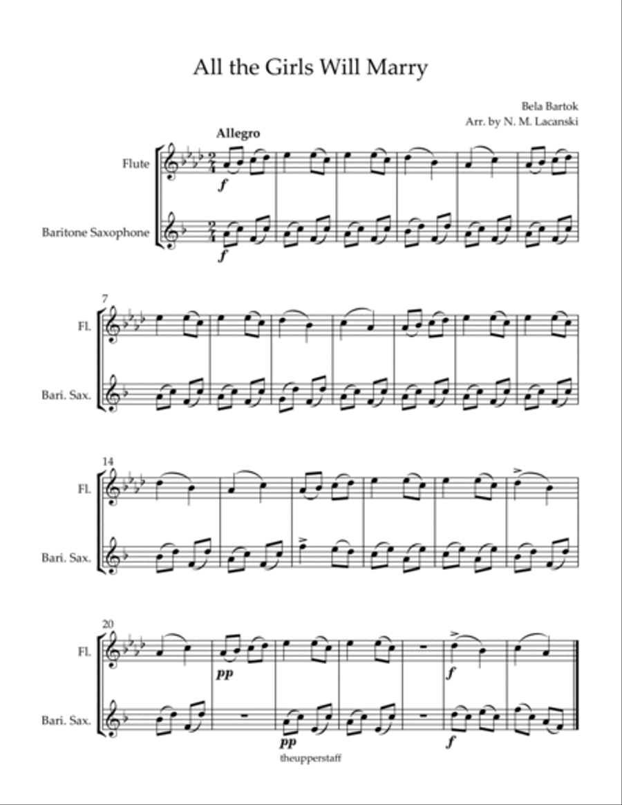All the Girls Will Marry Woodwind Duet scores gallery preview page 2