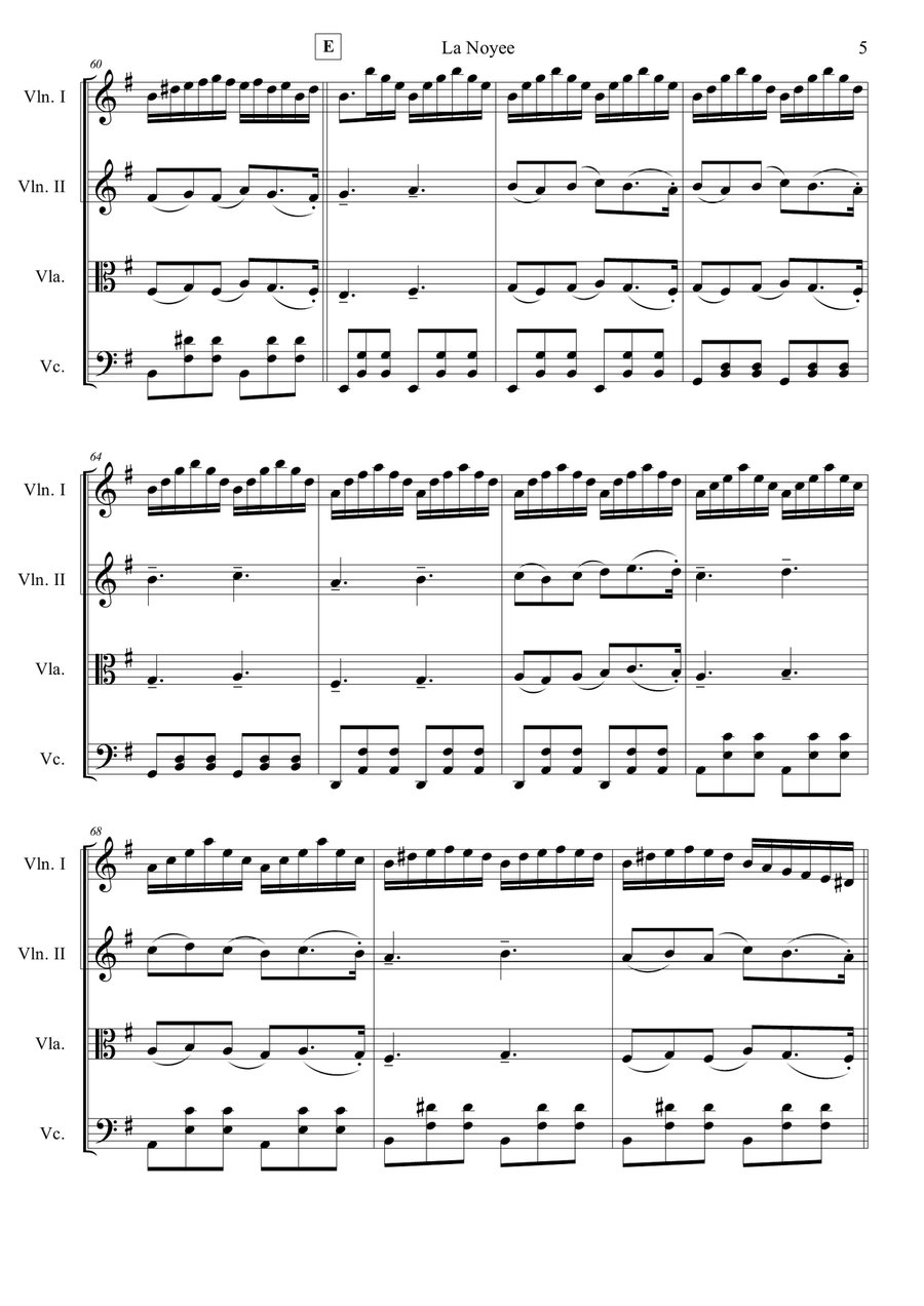La Noyee by Yann Tiersen String Quartet Digital Sheet Music