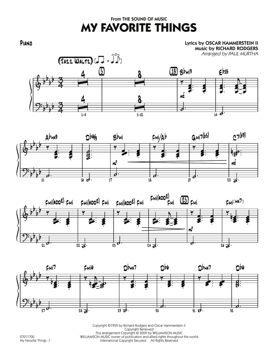 My Favorite Things - Piano Jazz Ensemble scores gallery preview page 1