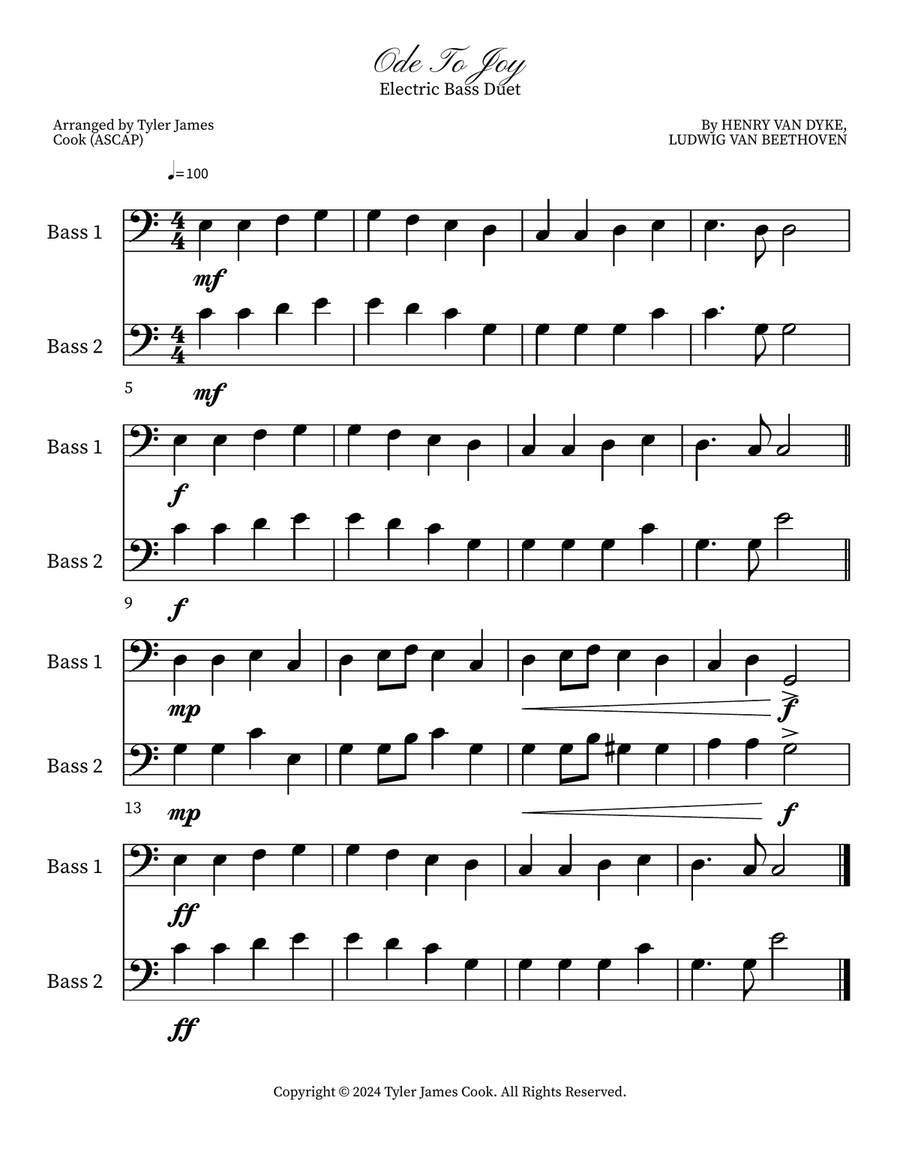Ode To Joy Ode To Joy String Duet scores gallery preview page 1