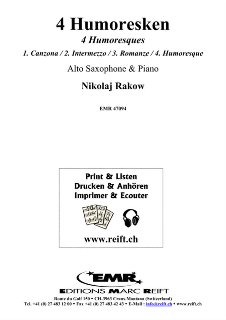 4 Humoresken Alto Saxophone scores gallery preview page 2