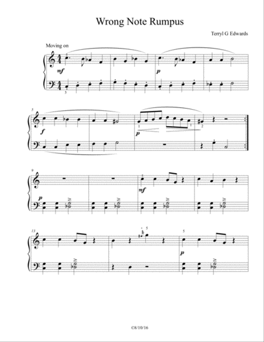 Wrong Note Rumpus Piano Method scores gallery preview page 1