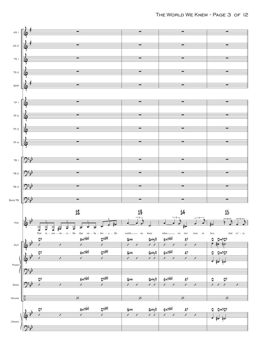 The World We Knew (over And Over) Jazz Ensemble scores gallery preview page 3