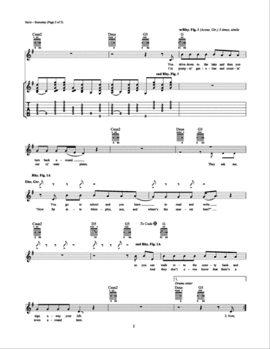 Someday Someday Electric Guitar scores gallery preview page 2