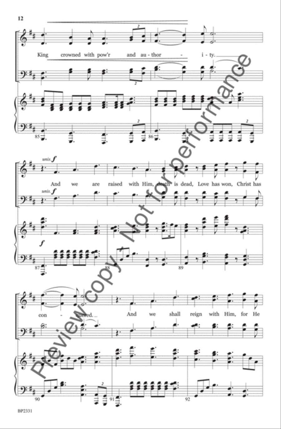 Resurrection Hymn (See What A Morning) 4-Part scores gallery preview page 13