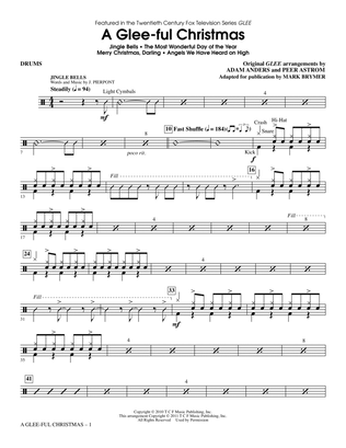 Book cover for A Glee-ful Christmas (Choral Medley)(arr. Mark Brymer) - Drums