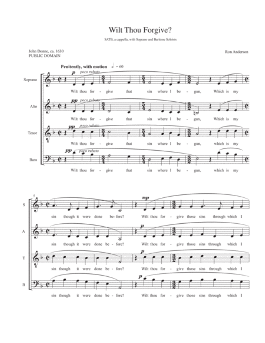 Wilt Thou Forgive? 4-Part scores gallery preview page 2
