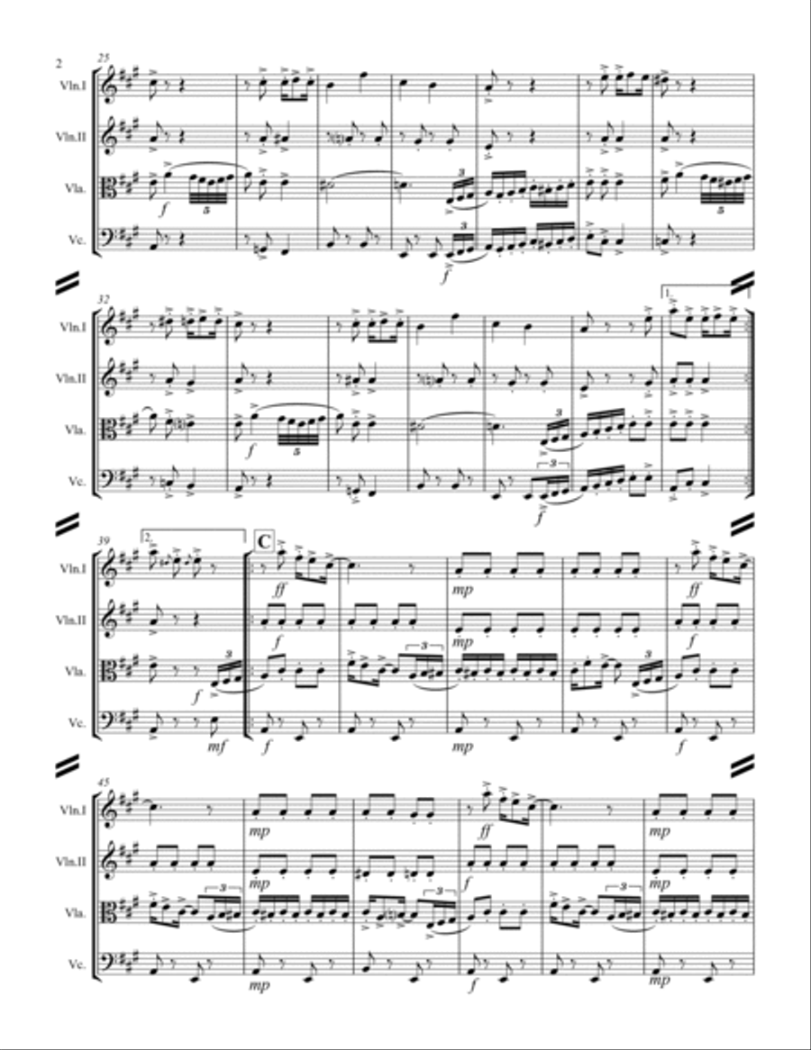 Lassus Trombone (for String Quartet) String Quartet scores gallery preview page 3