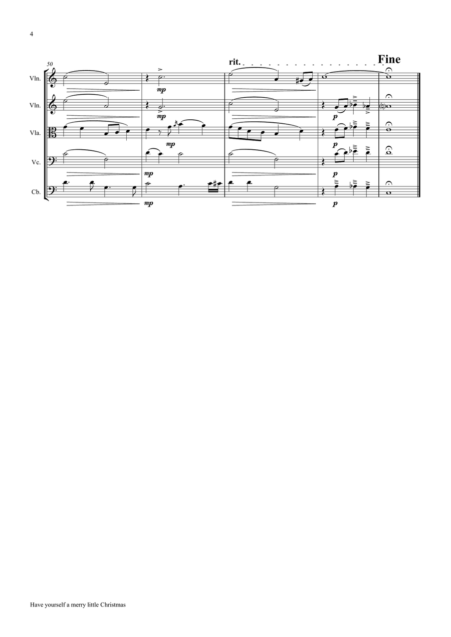 Have Yourself A Merry Little Christmas from MEET ME IN ST. LOUIS String Quartet scores gallery preview page 4