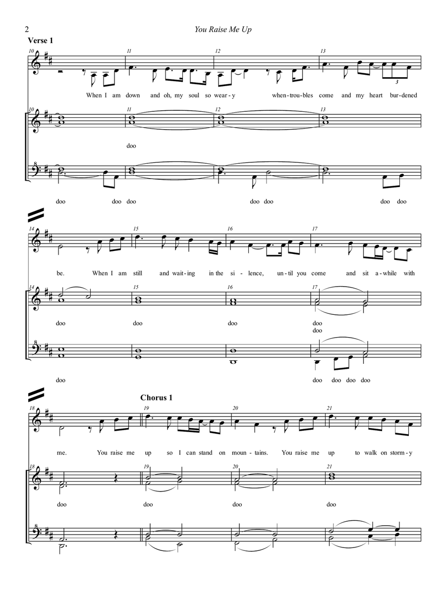 You Raise Me Up SSAA scores gallery preview page 2