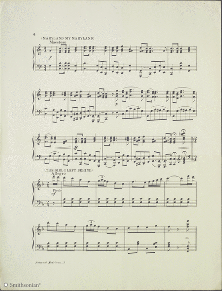 National Medley of Patriotic Airs Piano Solo scores gallery preview page 6