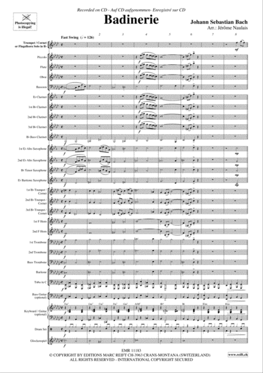 Badinerie Concert Band scores gallery preview page 4