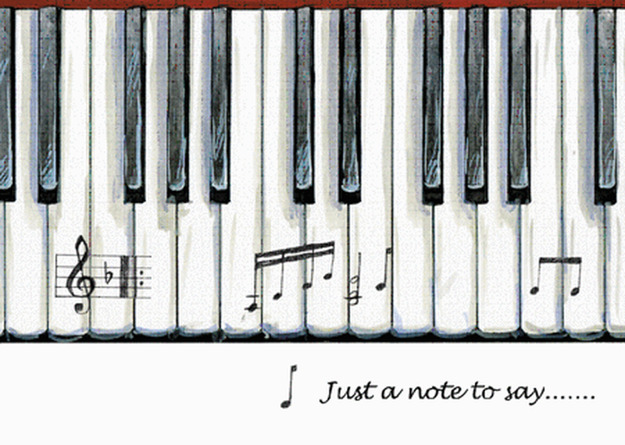 7x5 Greetings Card - Piano Keys Design