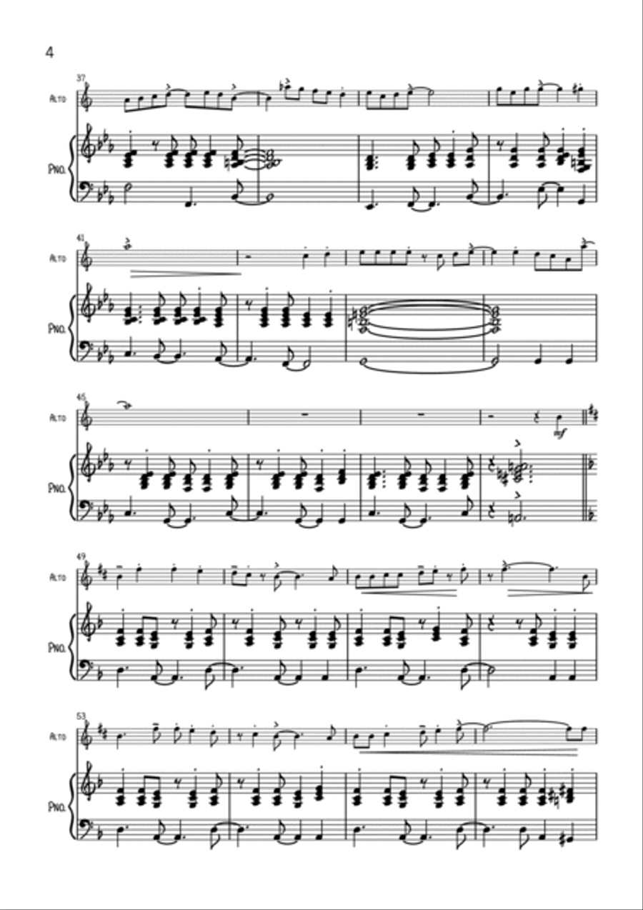God Rest Ye Merry Gentlemen (Latin jazz style) Alto Saxophone scores gallery preview page 4