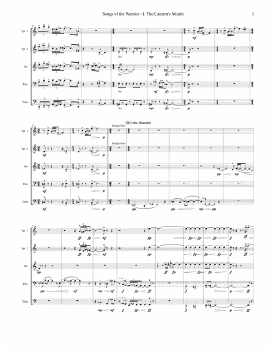 Songs of the Warrior Brass Ensemble scores gallery preview page 6
