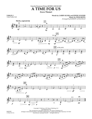 Book cover for A Time For Us (Love Theme) - Violin 3 (Viola Treble Clef)