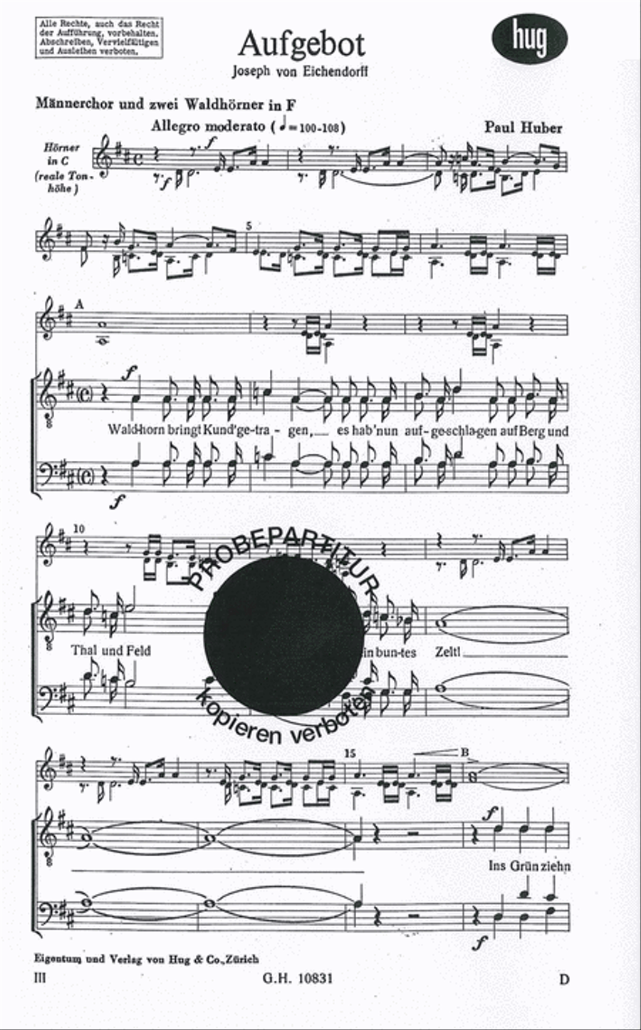 Aufgebot Aufgebot Men's Choir scores gallery preview page 1