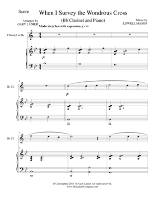 WHEN I SURVEY THE WONDROUS CROSS (Bb Clarinet/Piano and Clarinet Part)