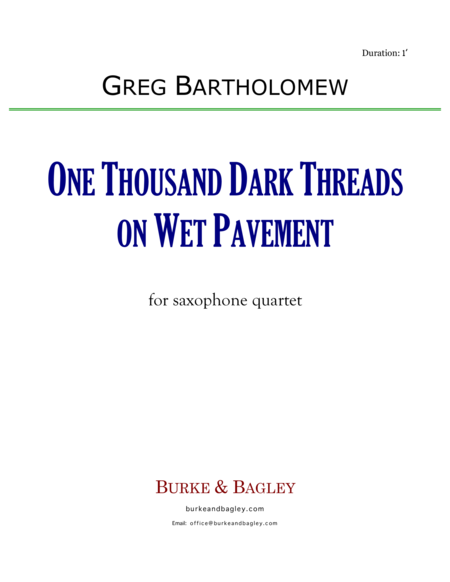 One Thousand Dark Threads on Wet Pavement (sax quartet) image number null