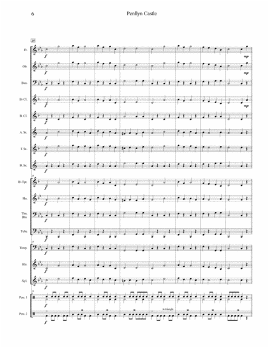 Penllyn Castle (Additional Score) Concert Band scores gallery preview page 6