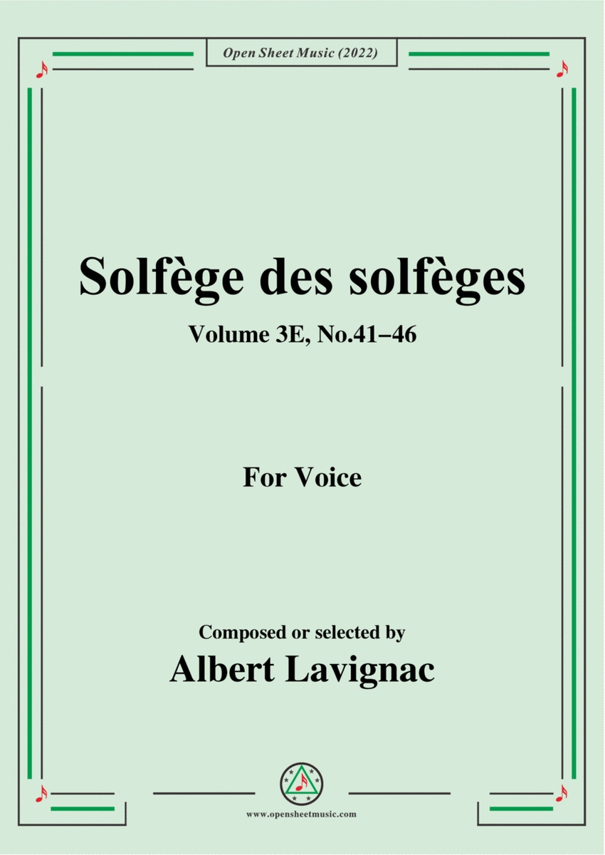 Lavignac-Solfege des solfeges,Volum 3E No.41-46,for Voice image number null