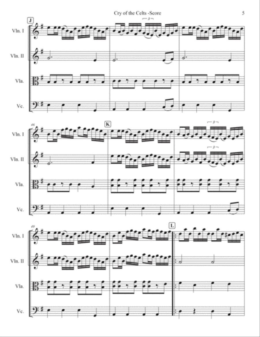 Cry Of The Celts Cry Of The Celts String Quartet scores gallery preview page 5