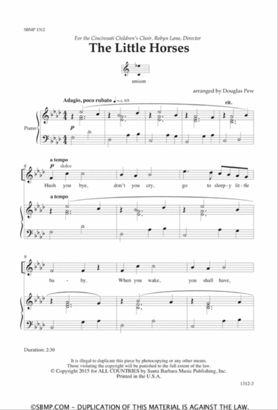 The Little Horses - Unison Octavo