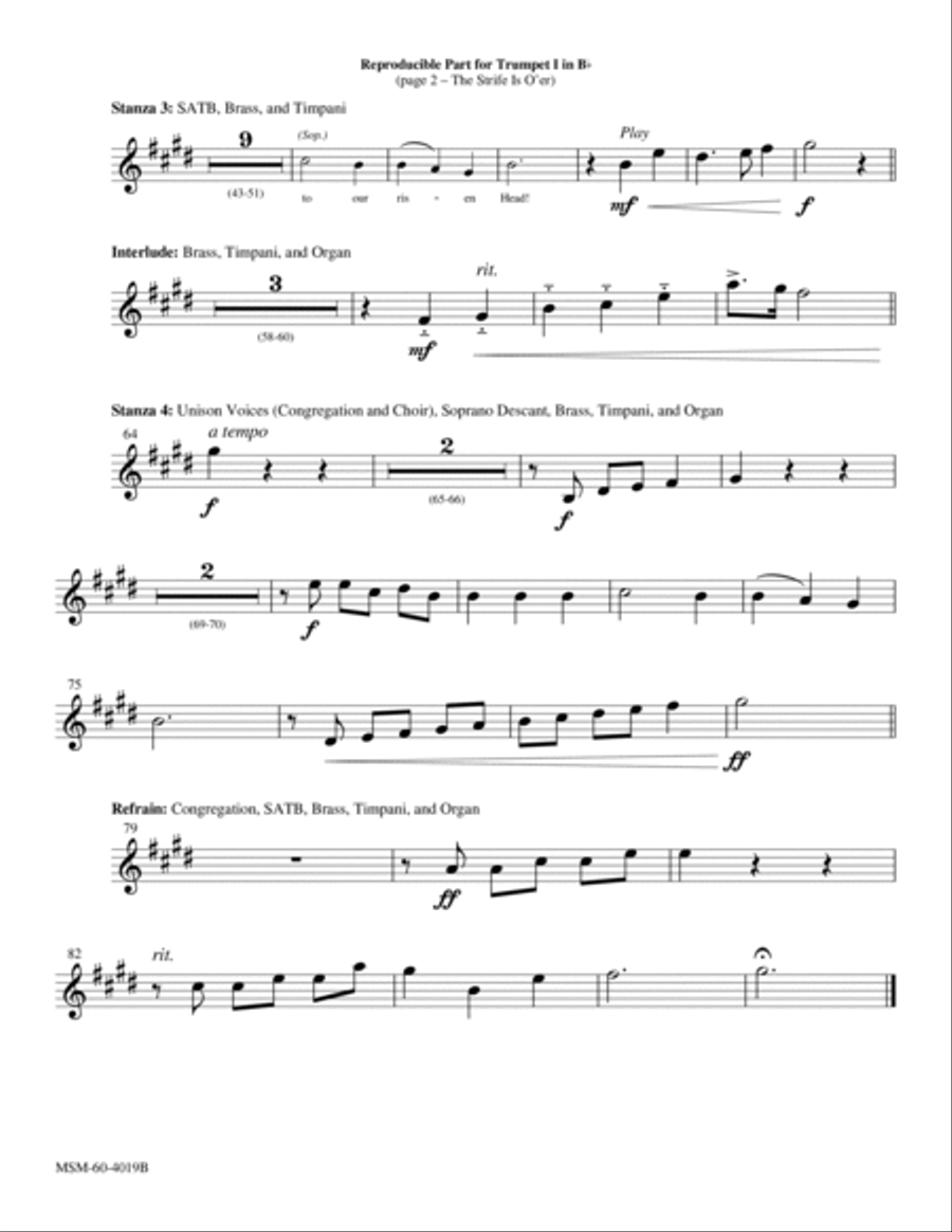 The Strife is O'er Choir scores gallery preview page 4