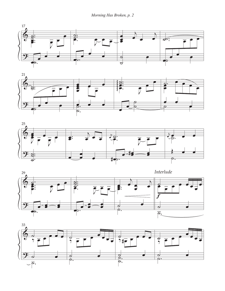 Morning Has Broken Piano Solo scores gallery preview page 3