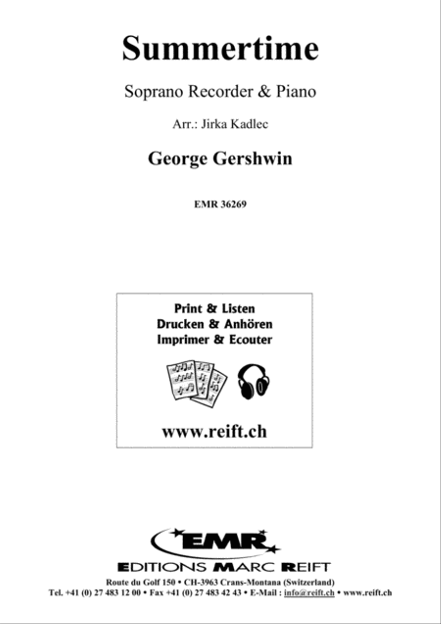 Summertime Soprano Recorder scores gallery preview page 1