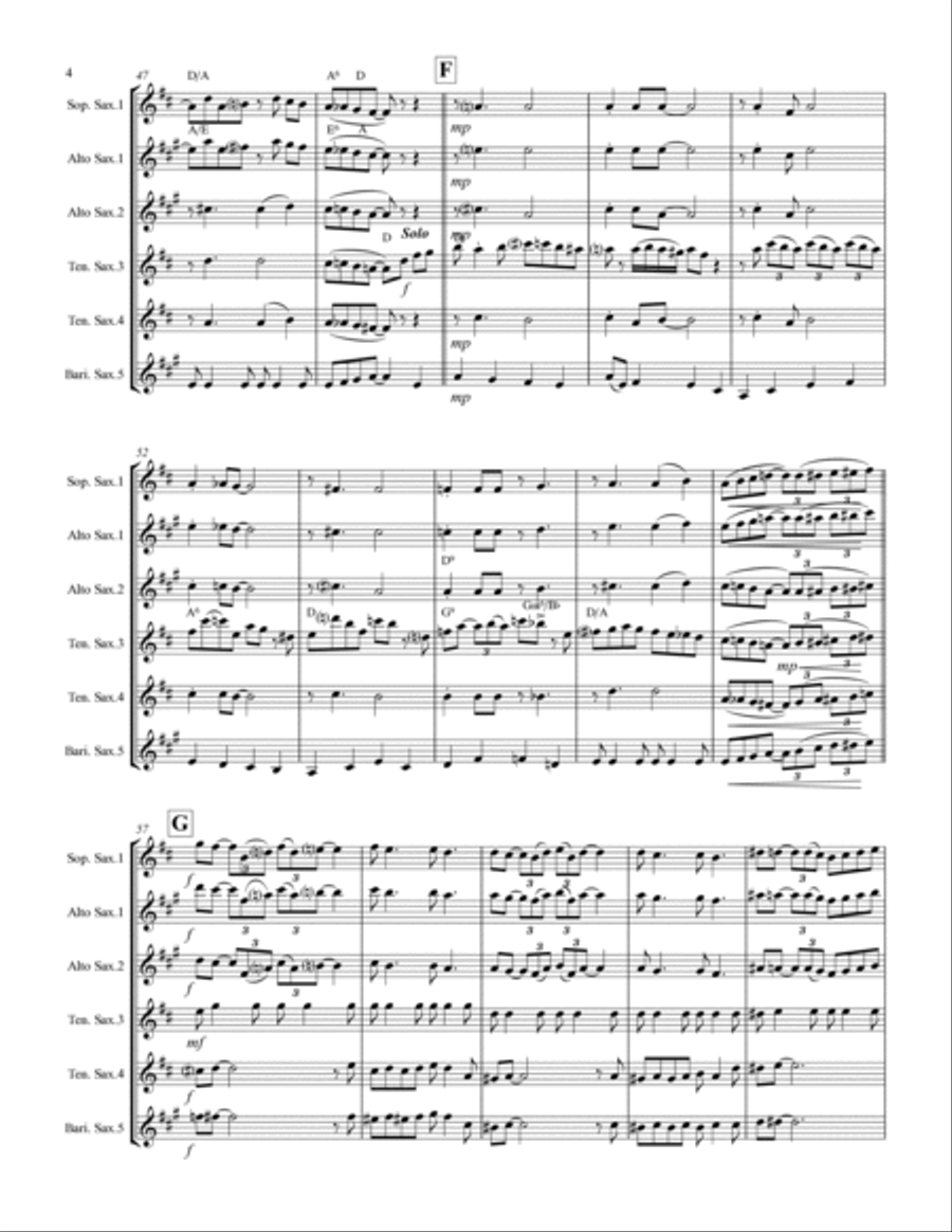 Sentimental Journey Saxophone Quintet scores gallery preview page 5