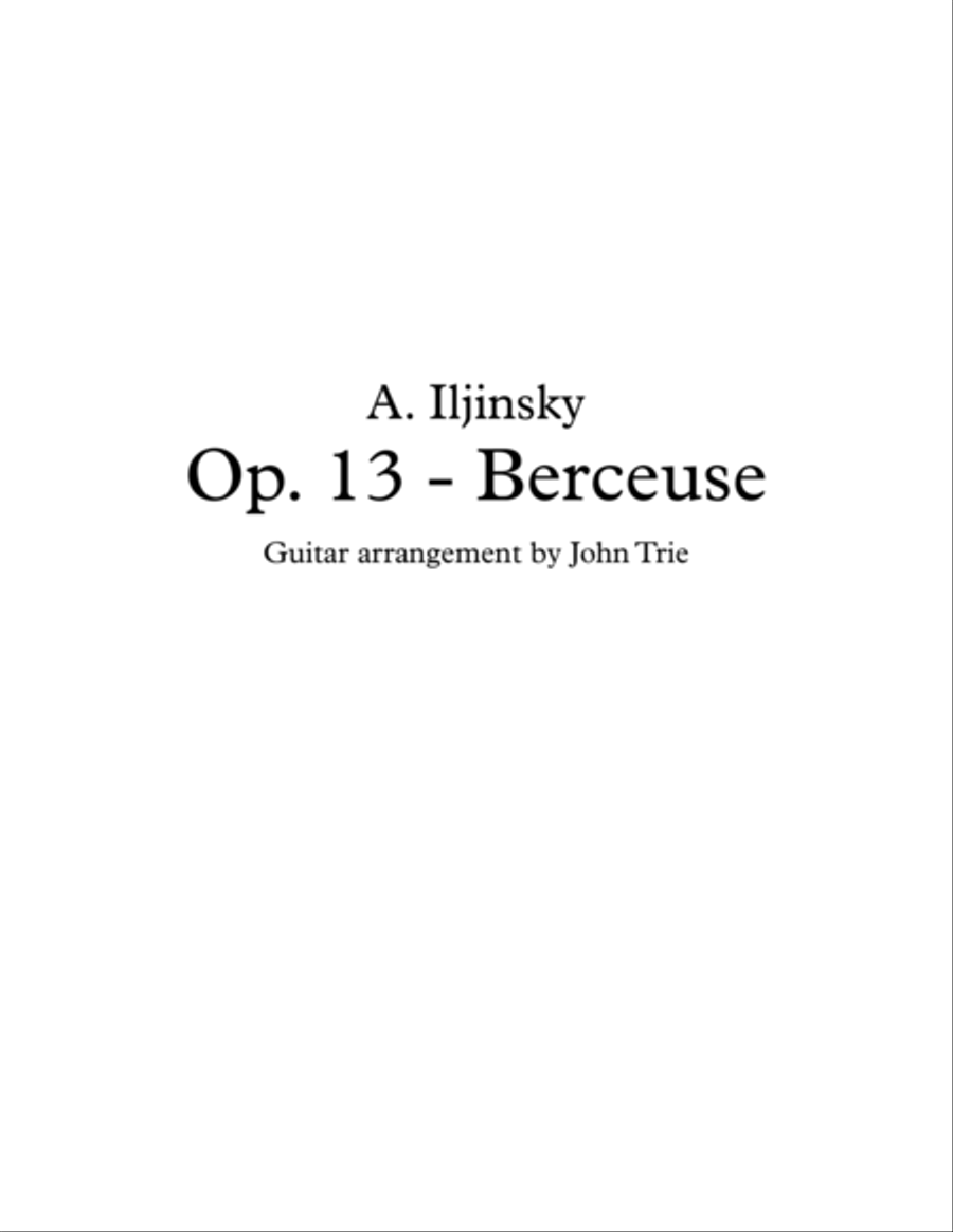 Opus 13- Berceuse Classical Guitar scores gallery preview page 1
