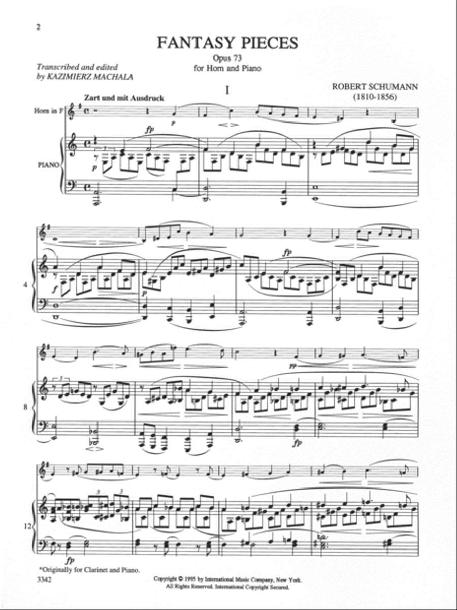 Fantasy Pieces, Opus 73 Horn scores gallery preview page 2