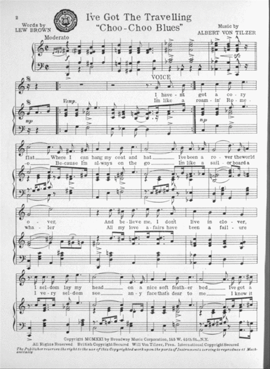 I've Got the Travelling Choo-Choo Blues Voice scores gallery preview page 2