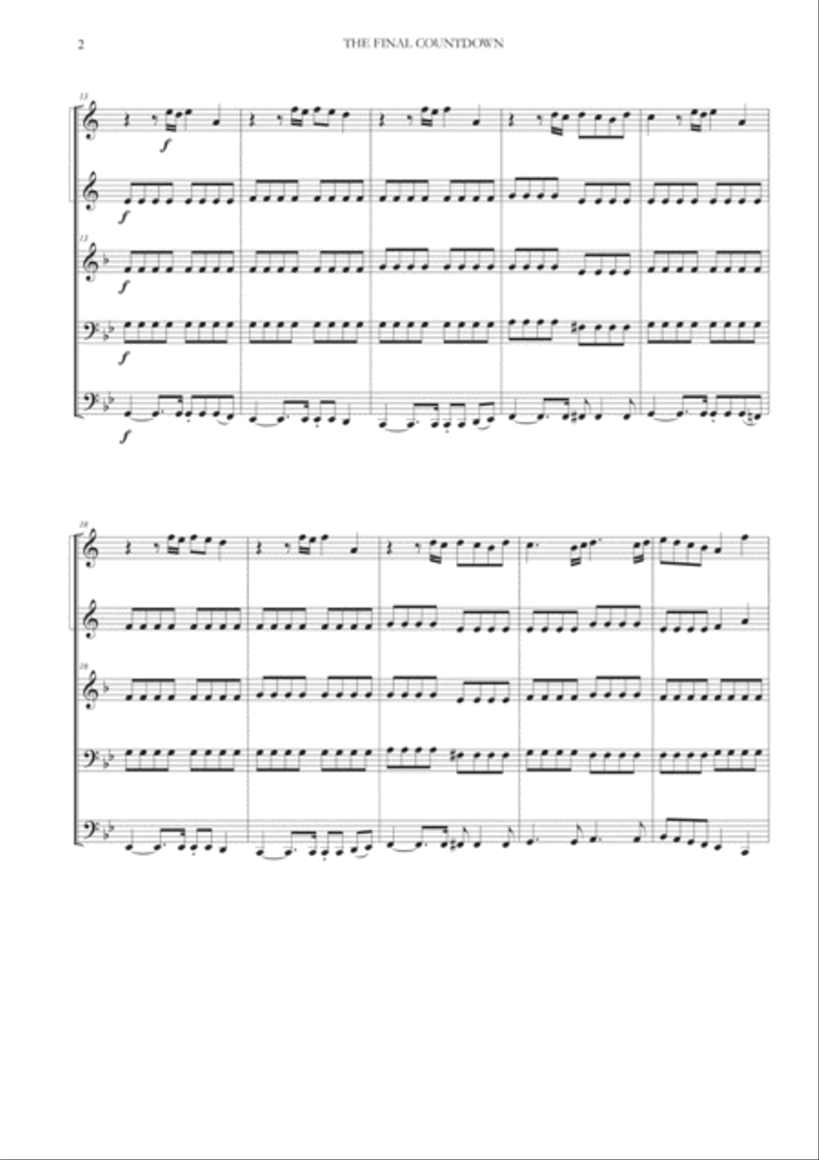 Final Countdown Brass Ensemble scores gallery preview page 2