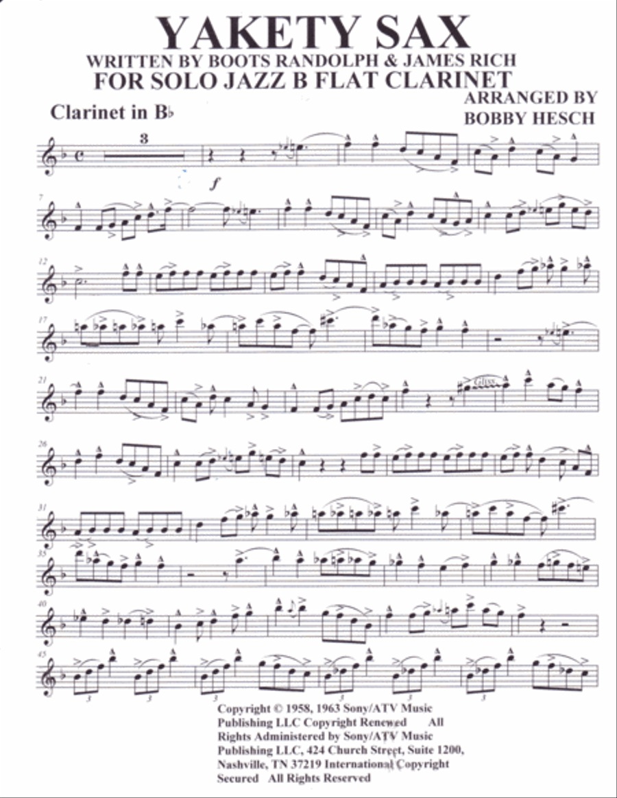 Yakety Sax Yakety Sax Saxophone scores gallery preview page 2