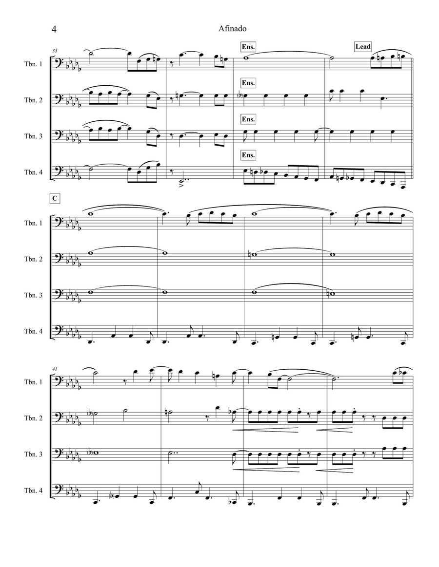 Afinado Afinado Brass Quartet scores gallery preview page 4