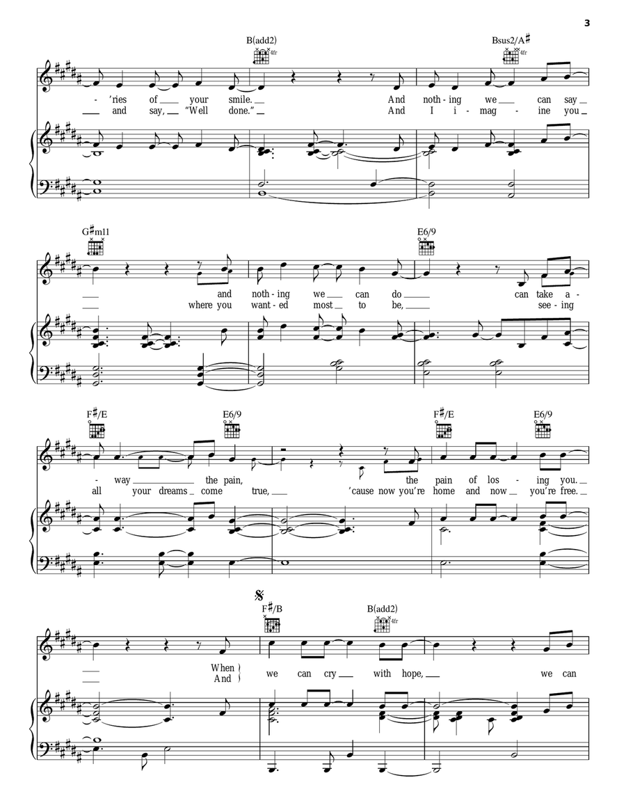 With Hope Piano, Vocal, Guitar scores gallery preview page 3